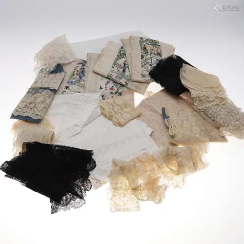 CHINESE SILK SLEEVE BANDS, LACE & OTHER TEXTILES.