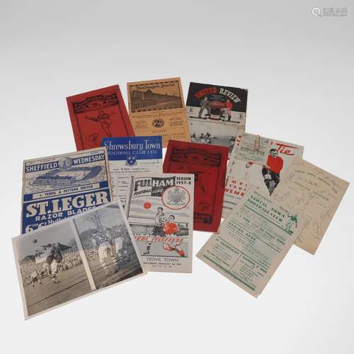 COLLECTION OF FOOTBALL PROGRAMMES INCLUDING 1938 FA CUP FINA...