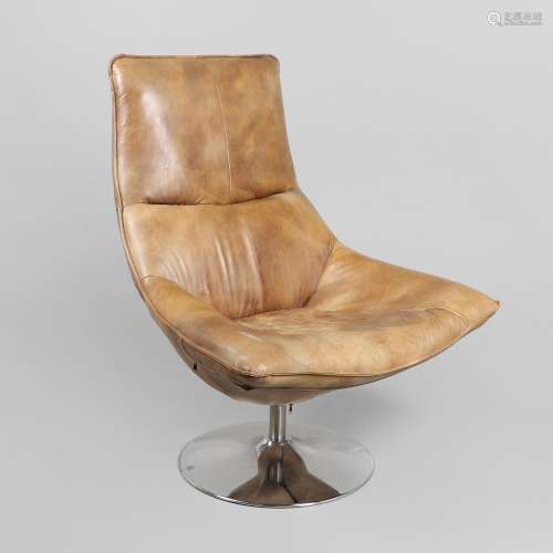 ANDREW MARTIN - DESIGNER LEATHER SWIVEL CHAIR CARLOTTA.