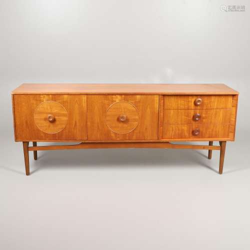 MID CENTURY TEAK SIDEBOARD.