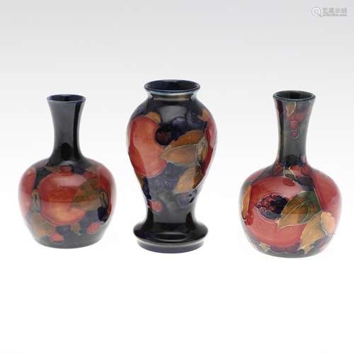 MOORCROFT MINIATURE VASES - POMEGRANATE.