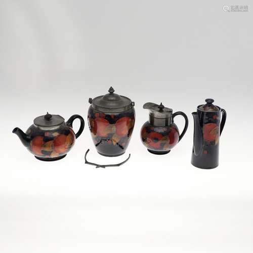 ANTIQUE MOORCROFT TEAPOT, COFFEE POT & OTHER ITEMS - POM...