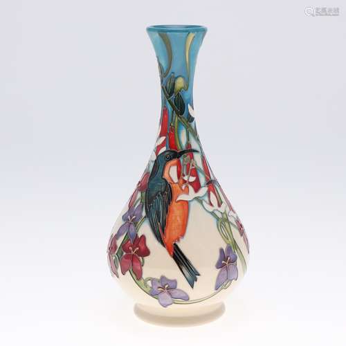 MOORCROFT TRIAL VASE - ROBIN.