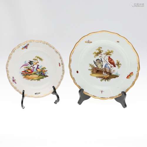 MEISSEN PORCELAIN DISH & ANOTHER DISH- BIRDS.