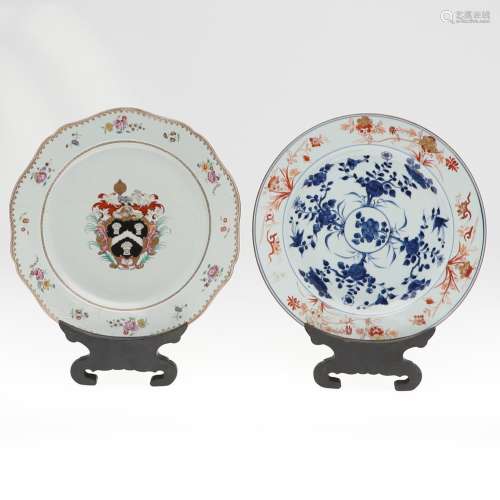 CHINESE KANGXI DISH & ARMORIAL DISH.