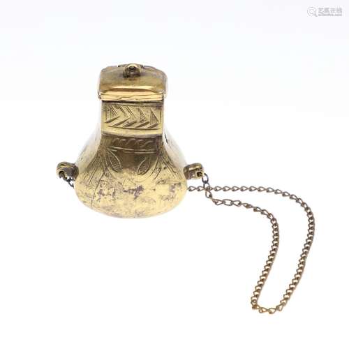 EARLY PERSIAN POWDER FLASK.