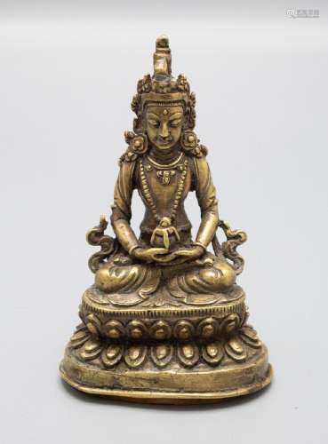 Buddha Amitäyus, die Vase des langen Lebens haltend, Nepal, ...