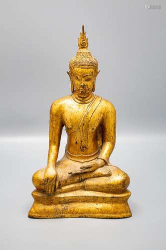 Sitzender Buddha / A sitting bronze Buddha, Thailand