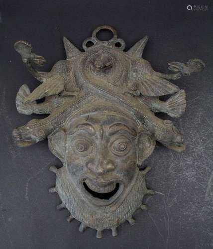 Bronze Maske / A bronze mask, Afrika, 20. Jh.