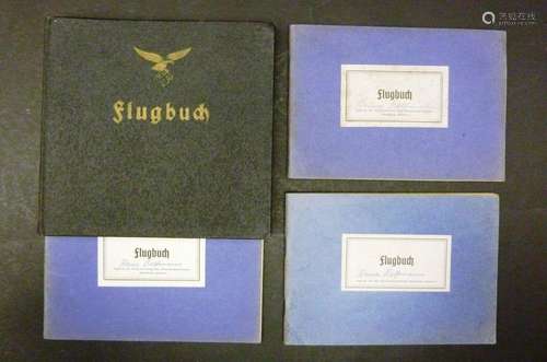 4 Flugbücher / A set of 4 flight books, 2. Weltkrieg