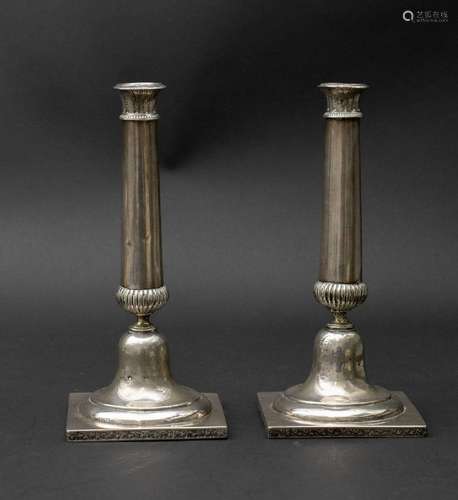 Paar Empire Kerzenleuchter / A pair of silver candlesticks, ...