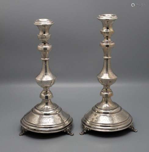 Paar Kerzenleuchter / A pair of silver candlesticks, Wien, u...