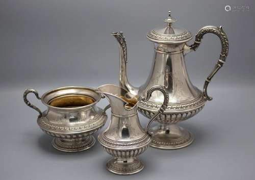 Teeservice / A silver tea set, Koch & Bergfeld, Bremen, ...