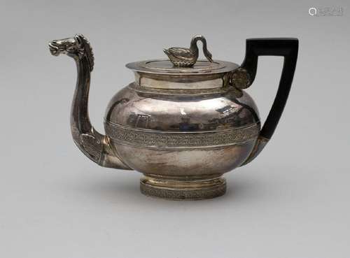 Teekanne / An Empire silver tea pot, Jean Pierre Biberon, Pa...