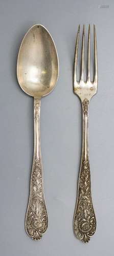 Löffel und Gabel / A silver fork and spoon, Edmont Bonnescoe...