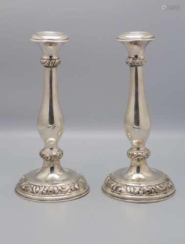 Paar Kerzenleuchter / A pair of silver candlesticks, Gottlie...