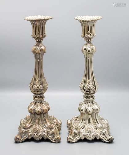 Paar Biedermeier Kerzenleuchter / A pair of silver candlesti...