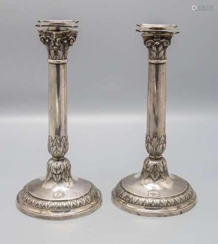 Paar Empire Kerzenleuchter / A pair of silver candlesticks, ...
