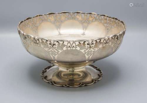 Silberschale mit Glaseinsatz / A Sterling silver fruit bowl,...