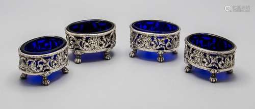 4 Louis-Seize Salieren / A set of 4 silver salt cellars, Jea...