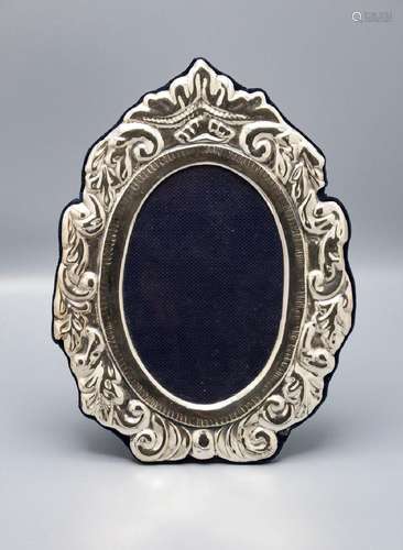 Tischrahmen / Spiegel / A Sterling silver frame, 20. Jh.