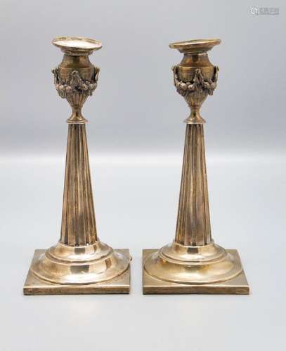 Paar Kerzenleuchter / A pair of silver candlesticks, Weissen...