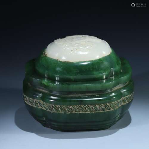 Hetian jade white jade inlaid jasper furnace