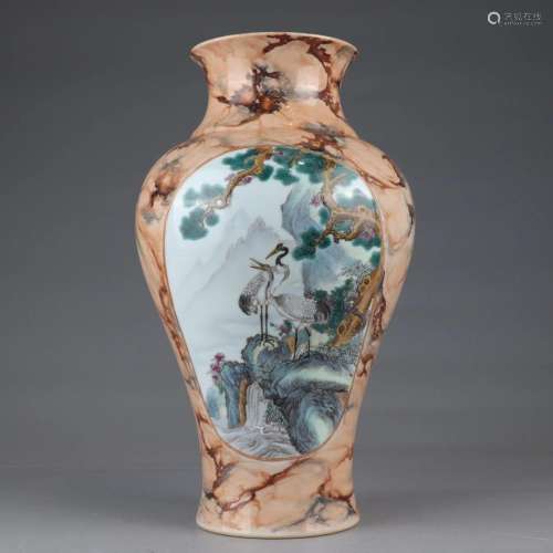 Stone Pattern Window Deer Crane Tongchun Withdrawal Bottle