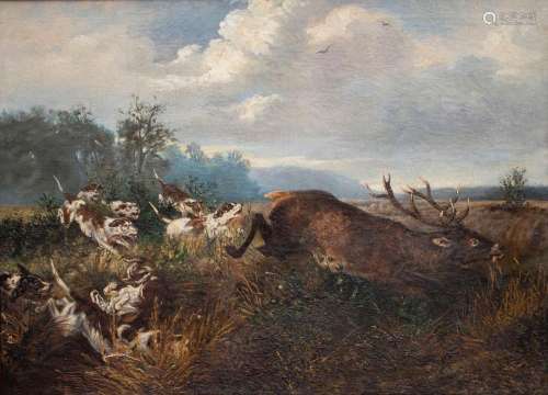 Die Hirschjagd / The deer hunt, Österreichische Schule, 19. ...