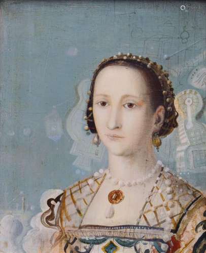 Künstler des 21. Jh., 'Eleonora von Toledo in abstraktem Rau...