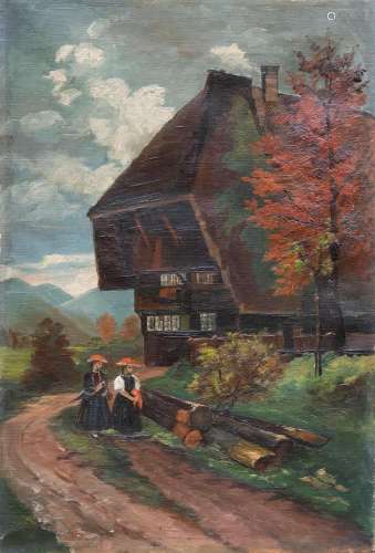 Künstler des 20. Jh., 'Schwarzwaldhaus im Herbst' / 'Black f...