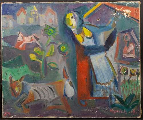 David MESSER (1912-1998), 'Frau mit Ziege' / 'Woman with goa...