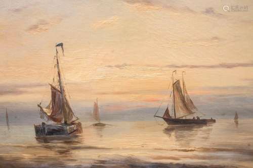 Jacob Willem GRUIJTER (1856-1908), 'Segelboote im Morgengrau...