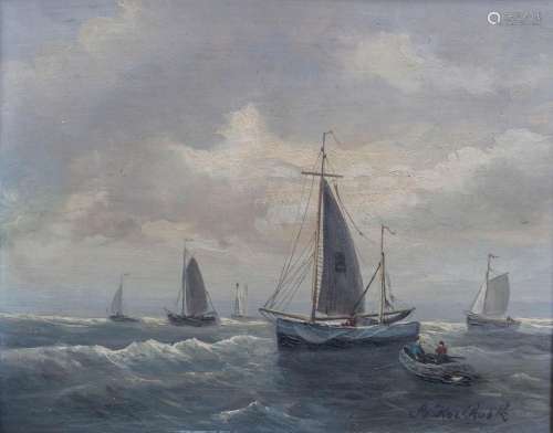 Marinus Adrianus I KOEKKOEK (1807-1868/70), 'Fischerboote au...