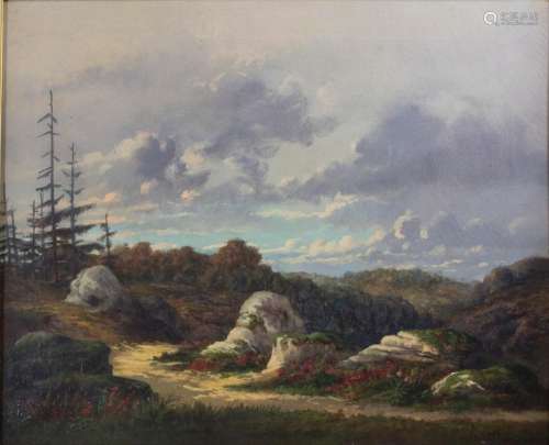 J. Deville, 'Paysage à Fontainebleau' / 'A landscape in Font...