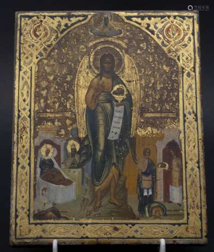Ikone 'Jesus mit Kopf von Johannes', Russland, 19. Jh.