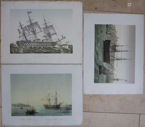 Konvolut 'Schiffansichten' / A set of three ship views, Berl...