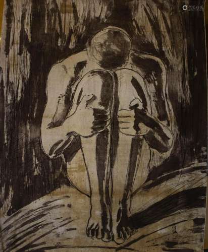 Jacob GILDOR (*1948), 'Kauernder Akt' / 'Crouching nude'