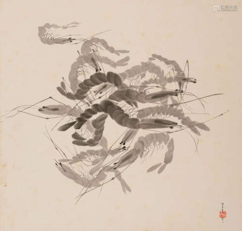 陈其宽（1921-2007）群虾图  水墨纸本 立轴