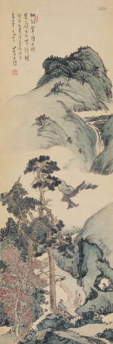溥儒(1896-1963) 青山访友  设色纸本 立轴