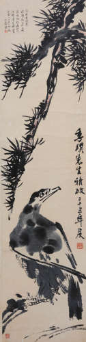 李苦禅（1899-1983）松鹰图 1934年作 设色纸本 立轴