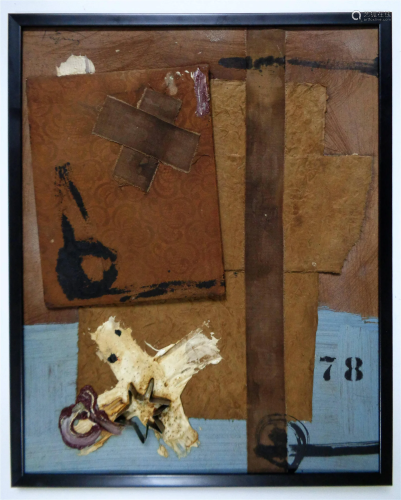 ANTONI TAPIES 1923-2012 SPANISH OIL AND MIXED MEDIA ON BOARD