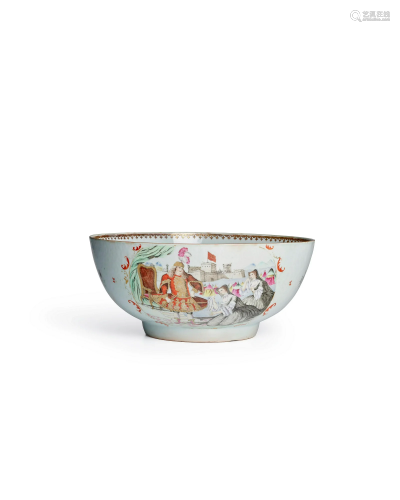 A UNIQUE ACTOR'S PUNCH BOWL DEPICTING A SCENE FROM 'CORIOLAN...