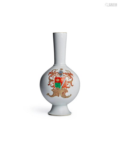 A RARE AND LARGE ENAMELED AND GILT ARMORIAL BOTTLE VASE FOR ...