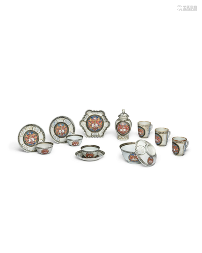 A CONTINENTAL-MARKET ARMORIAL PART TEA SERVICE   Yongzheng p...