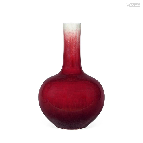 CHINESE PORCELAIN RED GLAZE TIANQIU VASE