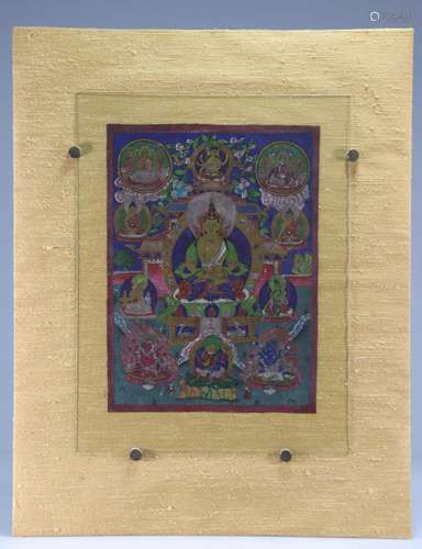 Tanka Tibétain peinture de bouddha<br />
Poids: 2.45 kg<br /...