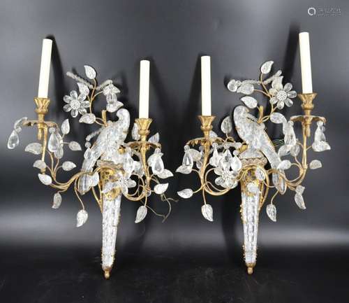 Maison Bagues (Attrib) Pr Of Bird Sconces.