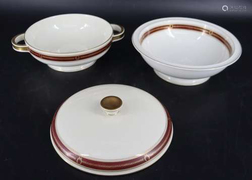 Large Rosenthal U.S. Zone China Set Red & Gold