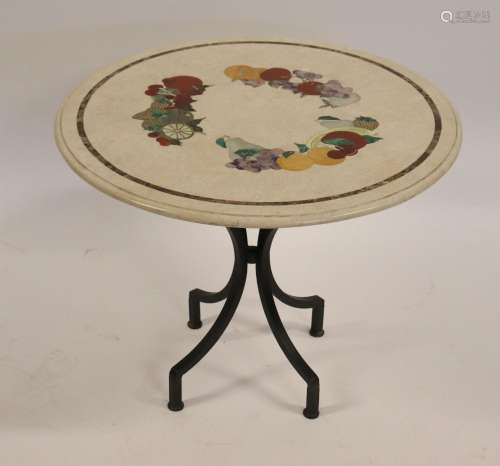 A Vintage Pietra Et Dura  Style Marble Top Table.